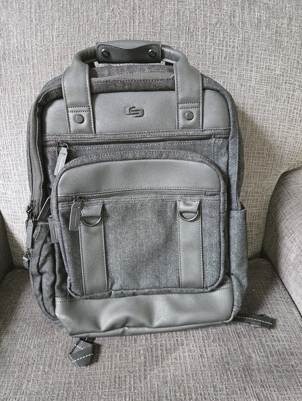Solo Crosby Black Denim Backpack